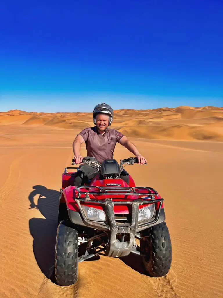 Havar Bauck on a Quadbike in Swakopmund