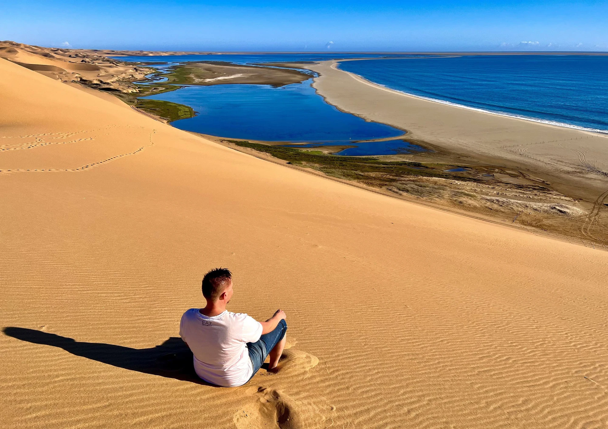 Me Looking at Sandwich Harbour from a Sand Dune