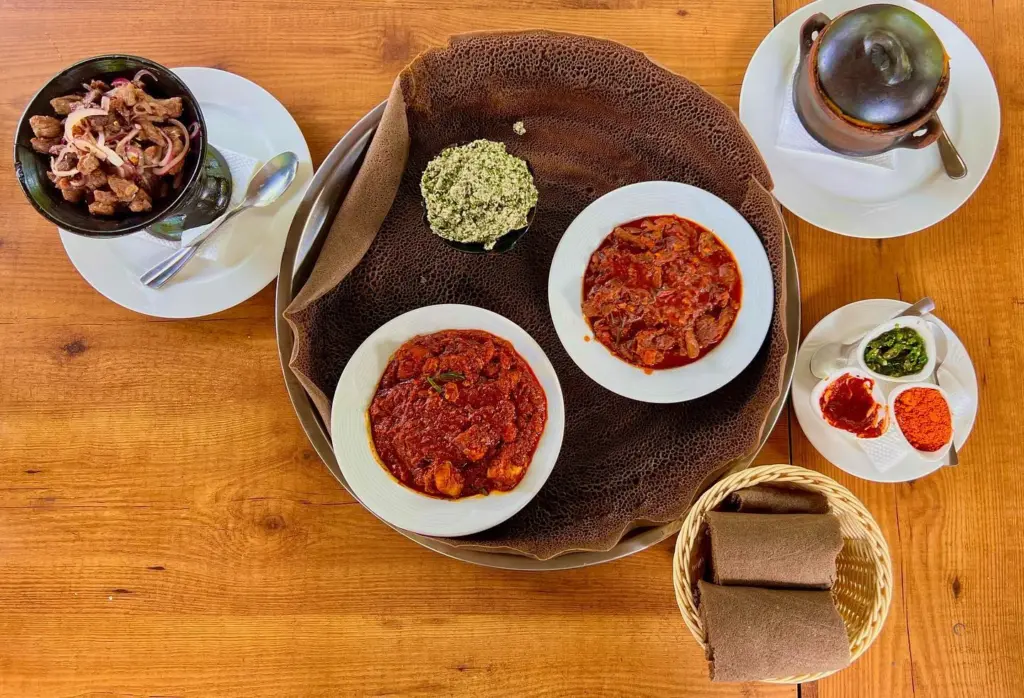 Ethiopian Cuisine: Injera, Doro Wot, Assa Wot, Shekla Tibs