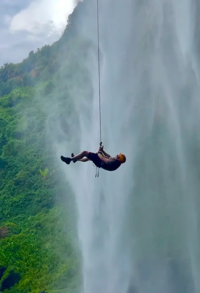 Me Abseiling at Sipi Falls