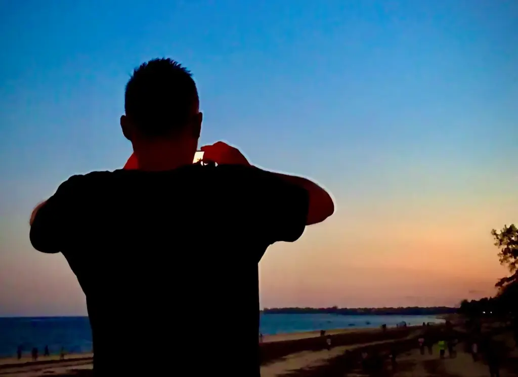 Me taking a sunset picture in Mombasa